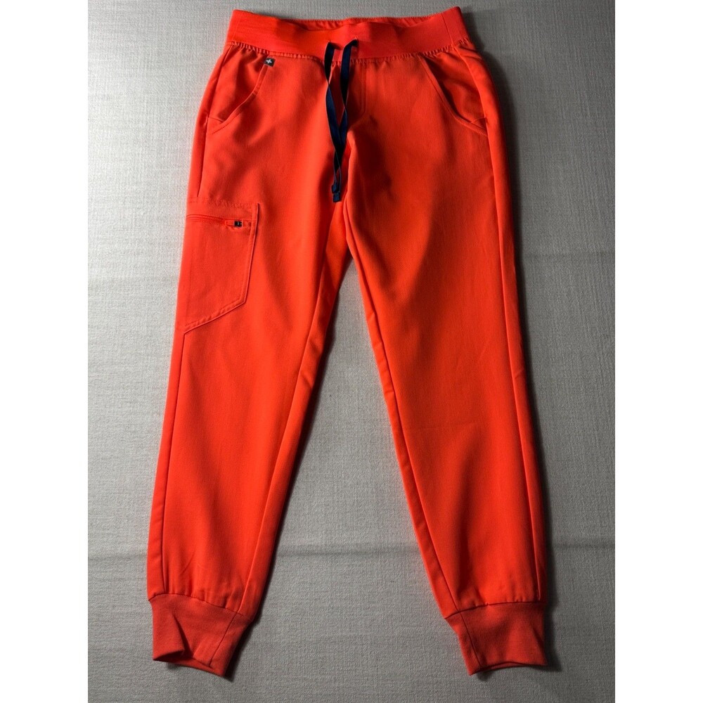 FIGS Technical Collection Women’s Zamora Jogger Scrub Pants Orange XS 5 Pocket